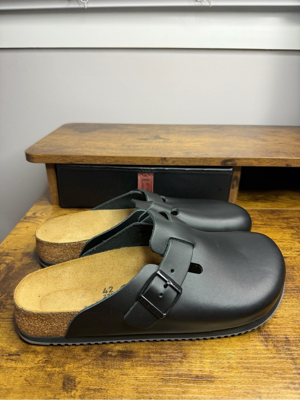 NEW Birkenstock Boston Super Grip Clogs Black Size 42 L11 M9 - Picture 13 of 14